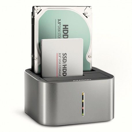 AXAGON dokijaam ADSA-DC USB3.2 Gen1 2x SATA 6G kahes pesaga kloonfunktsiooniga ASMedia
