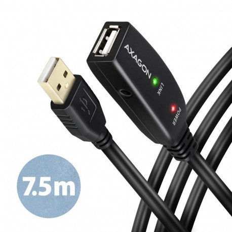 AXAGON Active extension cable  Female  USB Type-A  Male  USB Type-A  Black  7.5 m 8595247908933