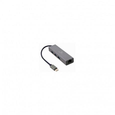 Gembird A-CMU3-LAN-01 USB-C Gigabit network adapter with 3-port USB 3.1 hub