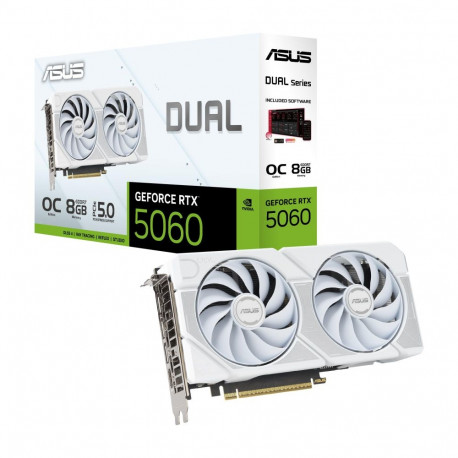 ASUS NVIDIA graafikakaart GeForce RTX 5060 ActiveDUAL-RTX5060-O8G-WHITE 8GB GDDR7 128bit PCI Express