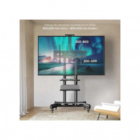 ONKRON telerijalus TS1881-B 50-86" ratastega, must