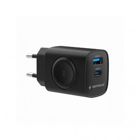 Gembird kiirlaadija TA-UC-PDQCW20-01-BK 2-ühes 20W Apple Watchi ja telefoni jaoks