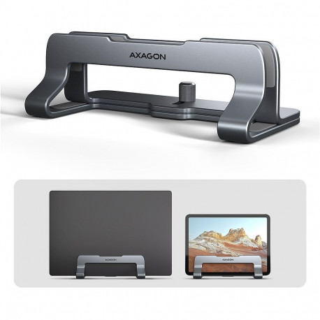 AXAGON STND-VG vertical stand for laptops and tablets  Adjustable width  10-17.3 "  Grey