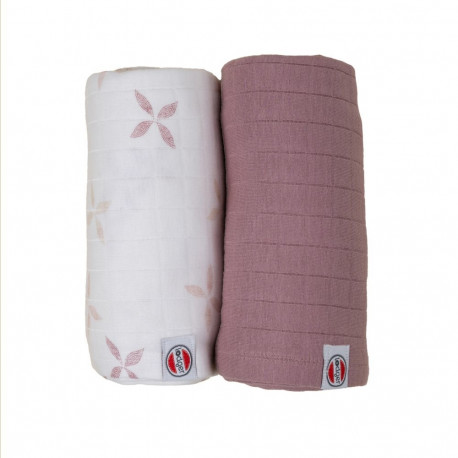 Jaunums! Lodger Swadler Solid Matcha kokvilnas autiņš  Powder/Rose  110x110 cm  2gab. SW 1123