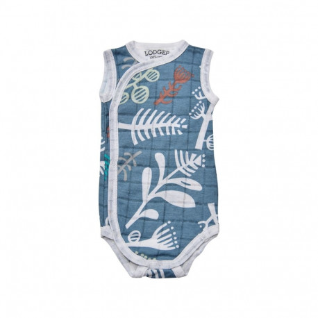 Akcija! Lodger Romper Botanimal kokvilnas bodijs bez piedurknēm  Ocean  62 cm RF 074_62