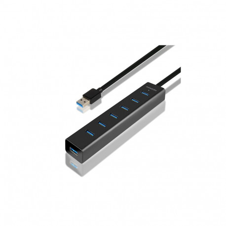 AXAGON laadimisjaam HUE-SA7BP 7x USB3.0 ALU AC-adapteriga, must