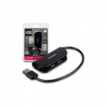 HUB USB Axagon 4 porty USB 2.0 Melns (HUE-X4B)
