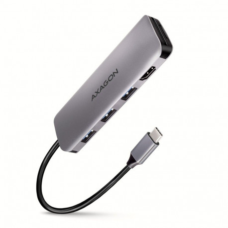 AXAGON HMC-HCR3A USB-Hub  3x USB-A + HDMI + SD/microSD  USB-C 3.2 Gen 1  20 cm USB-C-Kabel