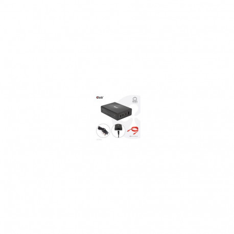 CLUB3D Travel Charger 132W GAN technology  Four port USB Type-A and -C  Power Delivery(PD) 3.0 Suppo