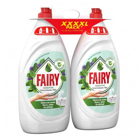 FAIRY Tea Tree&Mint trauku mazgasanas lidzeklis  komplekts  2x1350ml