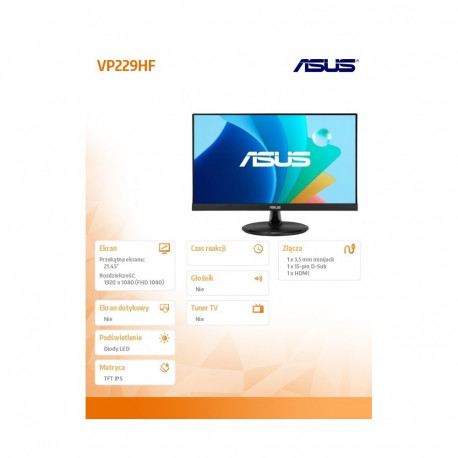 Monitor 21.5-inch VP229HF BK/1MS EU VGA HDMI