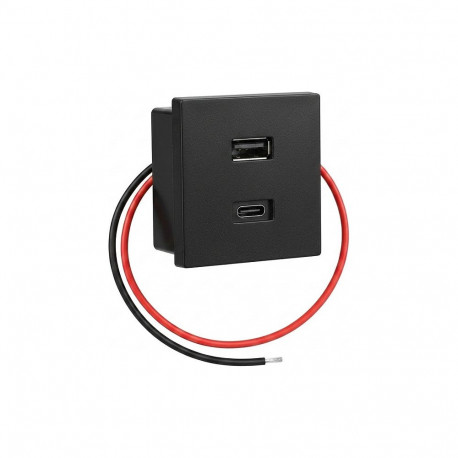 Shelly USB-laadija süvispaigaldatav, must