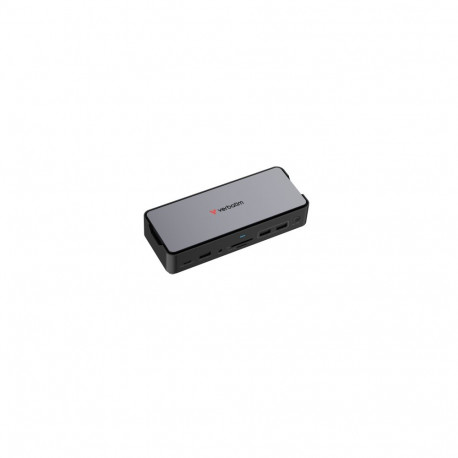 Verbatim 32174 CDS-15SSD USB-C Pro Docking Station 15 Ports, 256GB SSD, Grey/Black