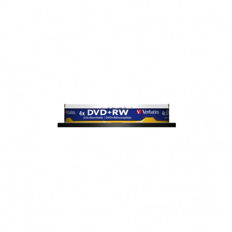 Verbatim 43488 DVD+RW SERL 4.7GB 4X Matt Silver Surface Discs (10 pcs/Pack)