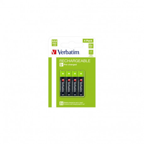 Verbatim 49514 Rechargeable Batteries NiMH AAA HR03 950mAh (4 pcs/Pack)