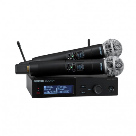 Microphone System - Shure SLXD24D+E/58 Dual Digital Wireless System, 470–606 MHz, Black