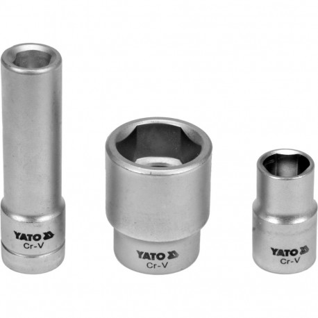 Yato Socket Set for VE-Pumps YT-17525, 3pcs, CrV, 1/2" (12.7mm), chrome plated