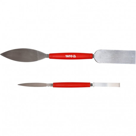 Yato YT-52780 Two-sided stucco spatula set, 2 pcs, 8x192/26x254 mm, 420 stainless steel, PVC handle,