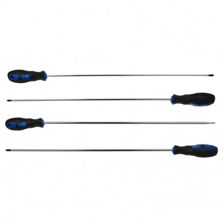 Geko G30588 Screwdriver Set 450mm, PH1, PH2, SL4, SL6, chrome vanadium steel, rubberized handle