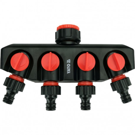 Yato 4 WAY TAP ADAPTOR YT-89103, G3/4, G1, 4 outlets with valves, ABS, POM, UV proof