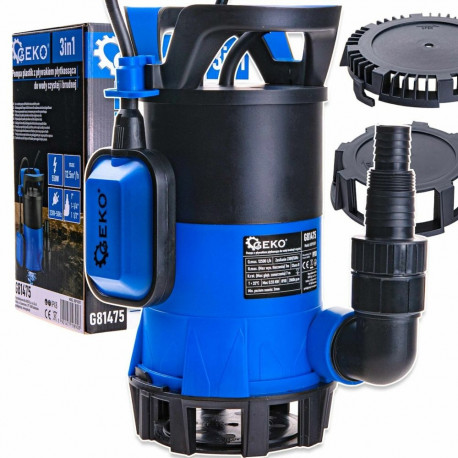 3in1 plastist sukelpump mustale ja puhtale veele ujuklülitiga GEKO G81475 550W 230V