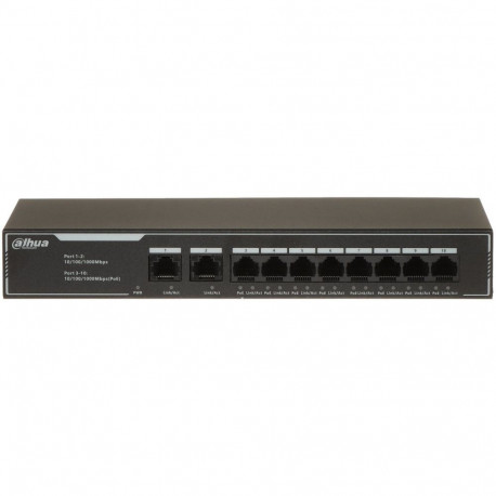 SwitchDAHUA10-Port Economical Gigabit PoE Switch with 8-Port PoEType L2SG1010LP