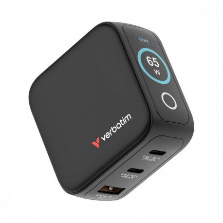 Mini GaN Charger 65W TFT 2xUSB-C EU/UK/USA