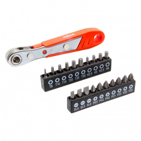 Rolson kruviotsikute komplekt knarrega 21osa RL-28913