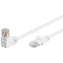 Patch cable 1x 90° angled connector, Cat5e, UTP, white, 3m