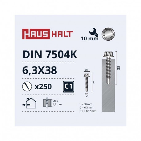 SELF SCREW 6,3X38 DIN7504K ZN (250)
