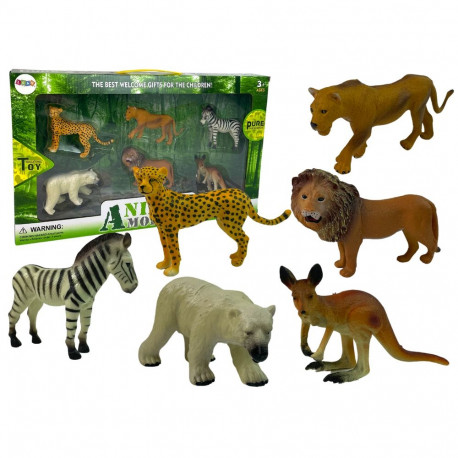 Zestaw Figurek Afryka Dzikie Zwierzęta Kangur Zebra
