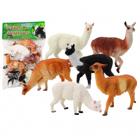 alpaka ja laama farmi figuuride komplekt 6 tk mix