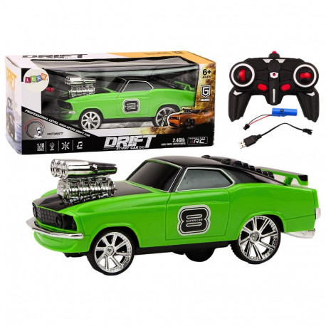 Autko Zdalnie Sterowane 1:18 Drift 360 tuled helid roheline