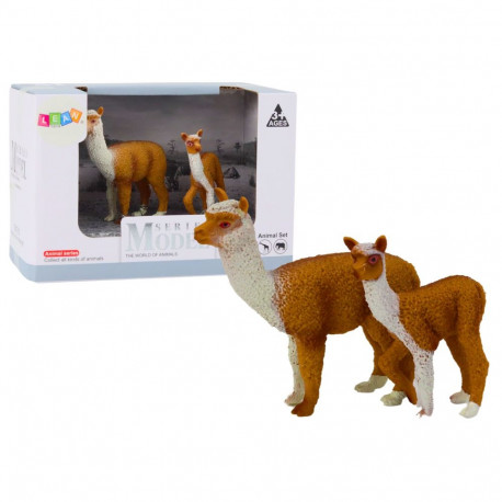 täiskasvanud laama figuur 8 cm noore laamaga 6 cm maailma loomad