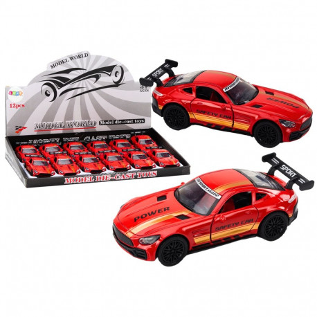 auto sportauto 1:32 figuur punane spoiler metall