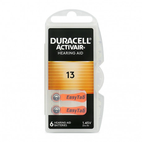 Battery - Duracell Activair 13 Hearing Aid Battery, 6 Pcs