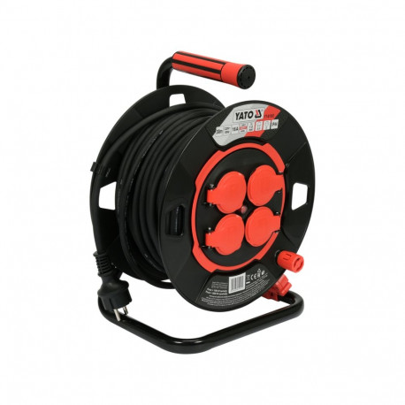 Yato YT-81053 cable reel, 30m, 3G 1.5mm², 4 sockets, IP44, 230V, 16A, 1000/3000W, H05RR-F, child pro