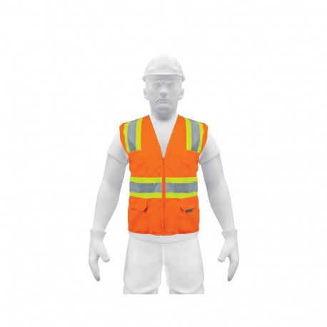 Truper high-viz dafety vest with pockets, one size, orange (50pcs)