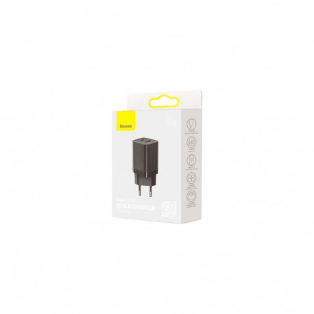 Baseus Travel Charger Super Si Pro mini Fast Charger, C+U, PD 3.0, QC 3.0 30W EU Black (CCSUPP-E01)