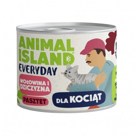Cat Food - ANIMAL ISLAND Everyday Beef & Game for Kittens 185g
