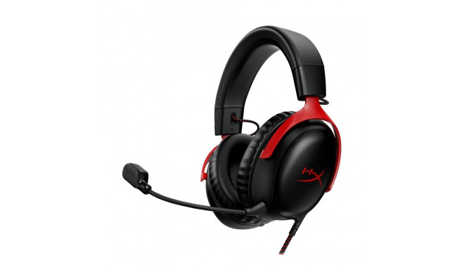 Headphones - HyperX Cloud III Gaming Headset, Memory Foam, Black/Red