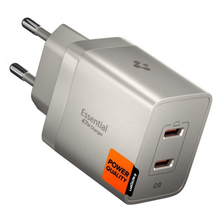 SPIGEN EE472EU-GAN ESSENTIAL 2-PORT NETWORK CHARGER 47W NATURAL TITANIUM