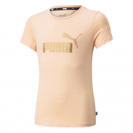 Koszulka dla dzieci Puma ESS+ Logo Tee brzoskwiniowa 587041 91