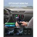 Ottocast juhtmevaba adapter Mini Pot CP88-T3 CarPlay/Android Auto, must