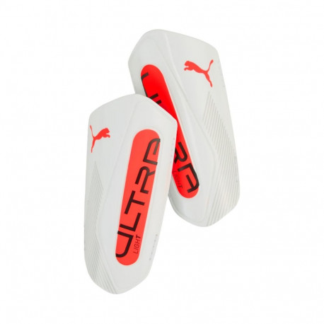 Ochraniacze piłkarskie Puma Ultra Light Strap biało-pomarańczowe 30992 01