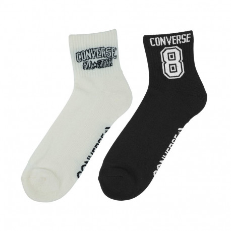 Converse sokid E1345A 2-pakk, valge, must