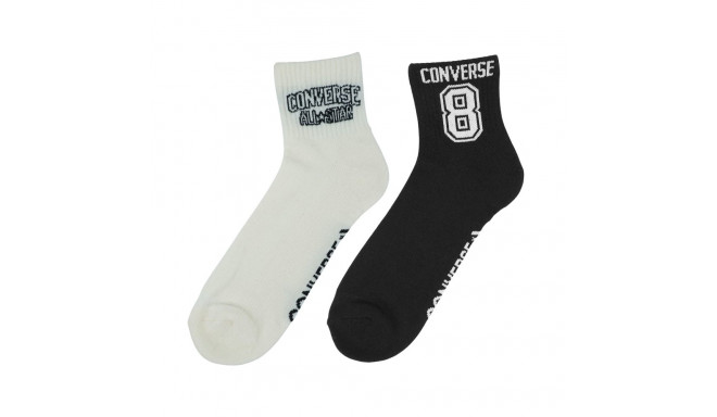 Converse sokid E1345A 2-pakk, valge, must