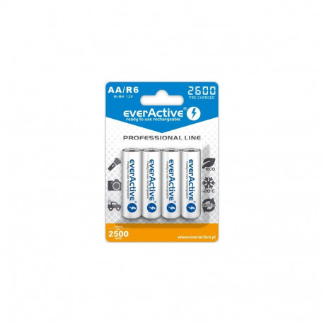 Rechargeable Batteries - everActive Ni-MH R6 AA 2600 mAh Professional Line 4 Pack