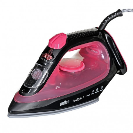 Braun triikraud TexStyle 1 keraamilise taldiga kuiv- ja aurufunktsiooniga 2000W, must, lilla