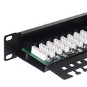 Patch panel 19'' Netrack 24-porty kat. 6 UTP,  z półką